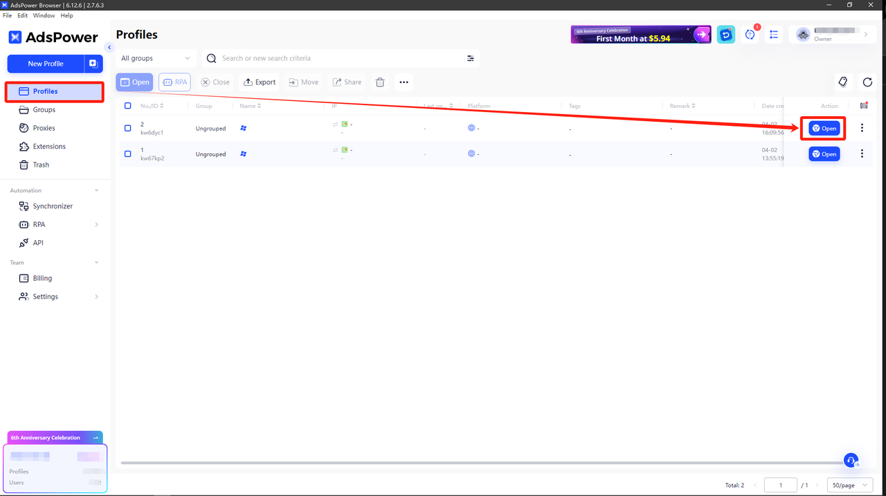 AdsPower BrowserStep 5: Complete proxy configuration and verify/use proxy network environment