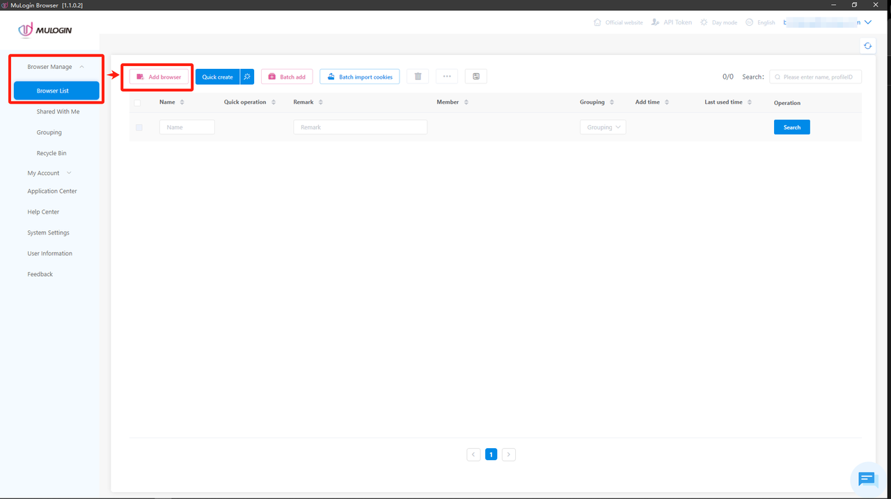 MuLogin指紋瀏覽器步驟三:添加指紋瀏覽器環境